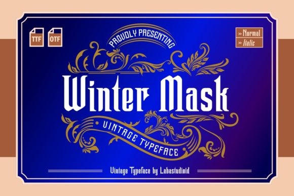 Winter Mask Font: Bold Blackletter for Branding